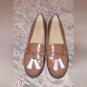 Talbots Laura Caramel Leather Horsebit Tassel Loafers 7 NWT